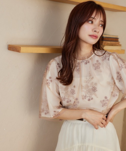 Mysty woman 透けシャツ mysty woman｜バックデザインシアーシャツ | Rakuten Fashion(楽天
