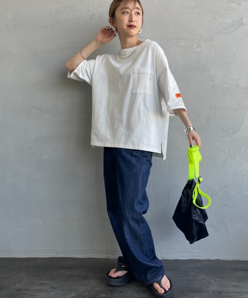 tシャツ 「UNIVERSAL OVERALL/ユニバーサルオーバーオール」 別注 ワイドシルエット ポケットTシャツ レディース UNIVERSAL OVERALL tシャツ 「UNIVERSAL OVERALL/ユニバーサル