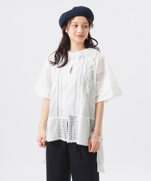 ブラウス シャツ 「別注」TORI-TO / アシメ フリル シャツ レディース TORI-TO ブラウス シャツ 「別注」TORI-TO / アシメ フリル