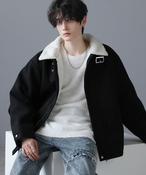 新品　ISSUETHINGS メンズ　ビックシルエットブルゾン セール】コーデユロイビックシルエット裏起毛ブルゾン ジャケット