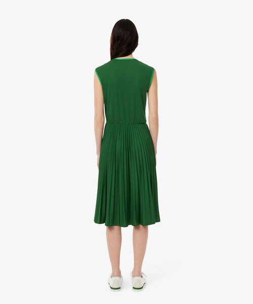 ラコステ　ノースリーブワンピース LACOSTE（ラコステ） ワンピース ジャカードトリムノースリーブドレス