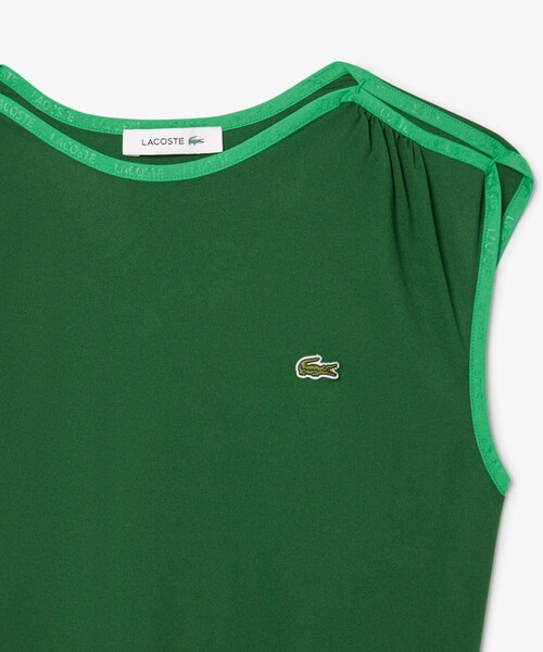 LACOSTE（ラコステ） ワンピース ジャカードトリムノースリーブドレス