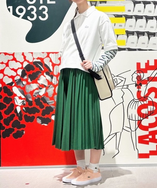 LACOSTE（ラコステ） ワンピース ジャカードトリムノースリーブドレス
