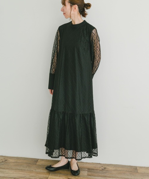 ITEMS URBANRESEARCH ワンピース シアーハイネックワンピース