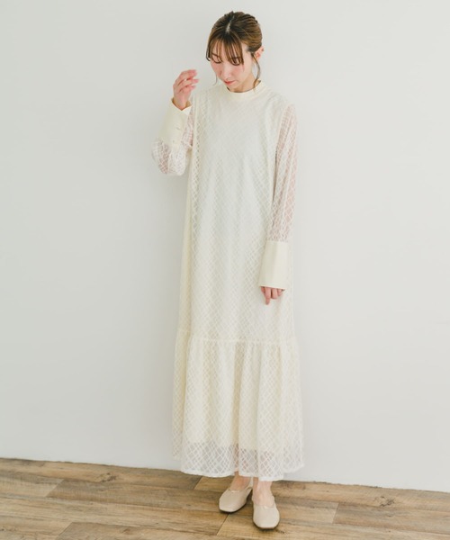 ★MICHAA★シアー フレア ハイネック ワンピース ITEMS URBANRESEARCH ワンピース シアーハイネックワンピース