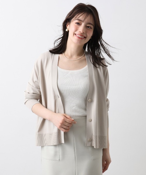 tシャツ Vネックニットカーディガン/接触冷感/洗える/WEB限定サイズあり レディース