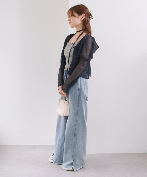 ブラウス シャツ パワショルブラウス レディース HER. ブラウス シャツ パワショルデザインブラウス レディース