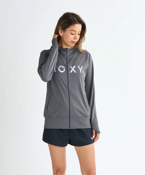 Roxy - 新品　roxy パーカー　ラッシュガード　長袖　L グレー　大人気 Roxy - 新品 roxy パーカー ラッシュガード 長袖 L グレー