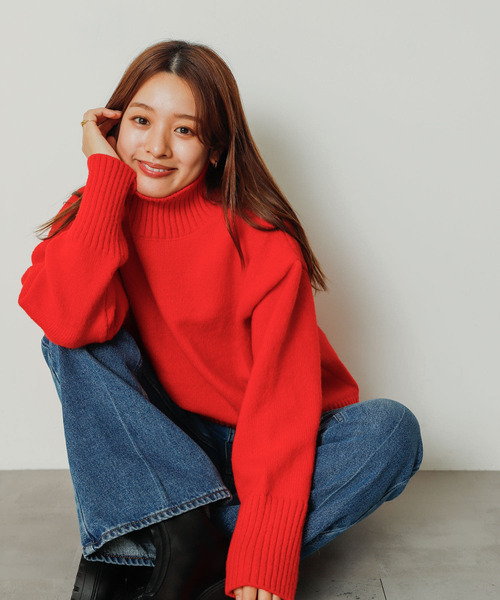 crewre 赤色 長袖ニットセーター crewre 赤色 長袖ニットセーター crewre online shop / new / tops