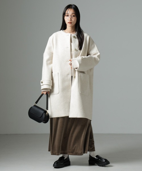 NANO universe（ナノ・ユニバース） ノーカラーコート FREE グレー