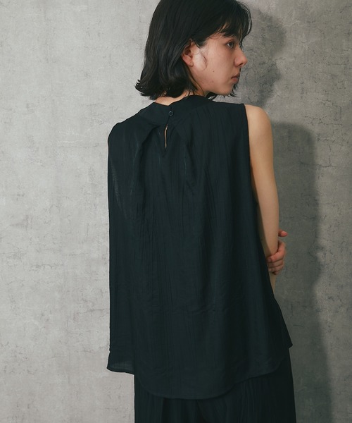 ノースリー ブラウス タックワイドパンツ セットスーツ 2色 S-L szp296_1.jpg