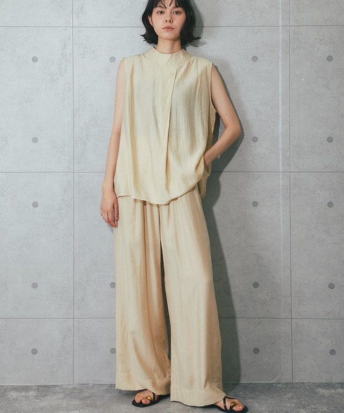 「SMILE ORCHID」 ノースリーブブラウス S グレー レディース SMILE ORCHID セットアップ ノースリーブブラウス＆ワイドパンツ