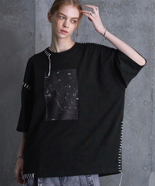 SERACE tシャツ 「SERACE」Hand stitch loose graphic short