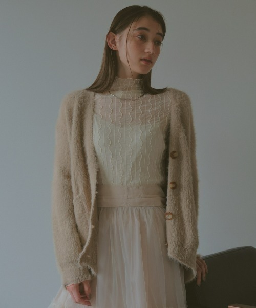 「DRWCYS」 ニットカーディガン FREE ベージュ レディース_画像2