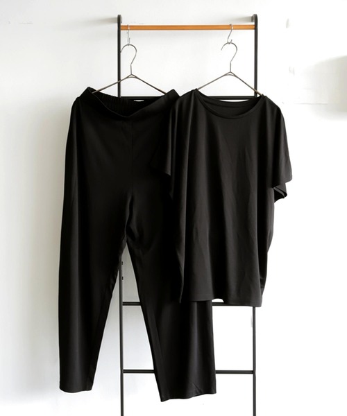 tシャツ コーデセット シアートップス×テーパードパンツ レディース antiqua tシャツ コーデセット フレンチスリーブトップス