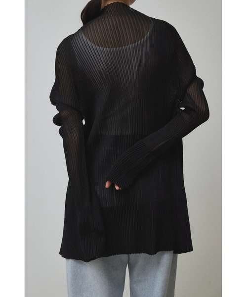 Abor ニット セーター 「Abor」3D Sleeve Sheer Cardigan/3D