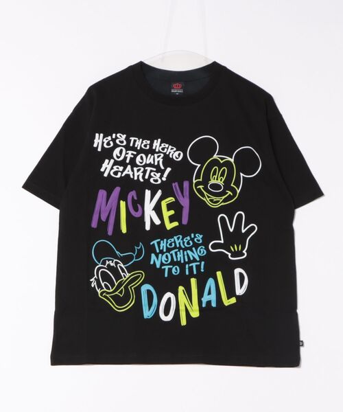 Disney（ディズニー） tシャツ 「綿100％」親子お揃い 発泡ネオン