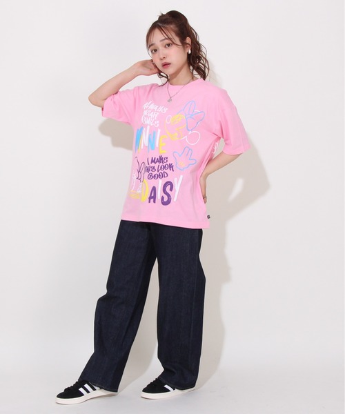 Disney（ディズニー） tシャツ 「綿100％」親子お揃い 発泡ネオン