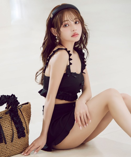 sugar 立体リボンフリルスカートビキニ　3点セット sugar nine 水着 立体リボンフリルスカートビキニ3点セット 「ビキニ
