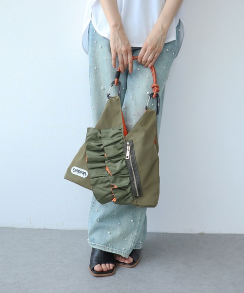 7/1ゆきそら★リトルサンダー【サイドポケット付き★フリルトート他3点】 OUTDOOR PRODUCTS トートバッグ 「RISLEY×OUTDOOR PRODUCTS