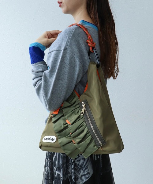 トートバッグ 「RISLEY×OUTDOOR PRODUCTS」miniトライアングルフリルバッグ レディースの画像