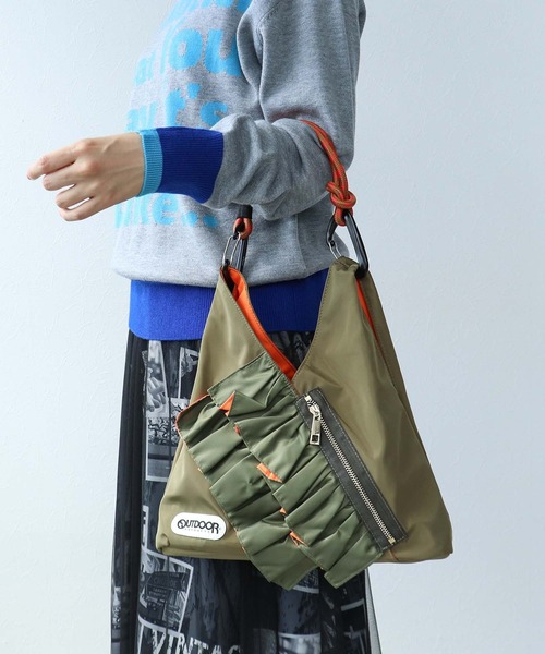 トートバッグ 「RISLEY×OUTDOOR PRODUCTS」miniトライアングルフリルバッグ レディースの画像