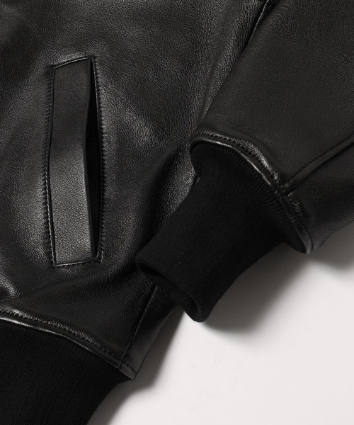 MR.OLIVE（ミスターオリーブ） レザーブルゾン MEDIUM ブラック メンズ