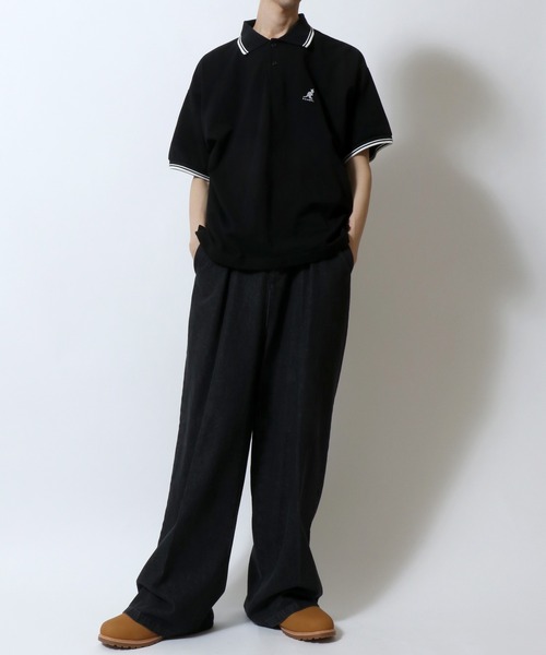 GHOST GOLF GANG 半袖ポロシャツ 黒 M GGG刺繍 厚手 大きめ KANGOL（カンゴール） ポロシャツ 半袖 別注 オーバーサイズ ワン