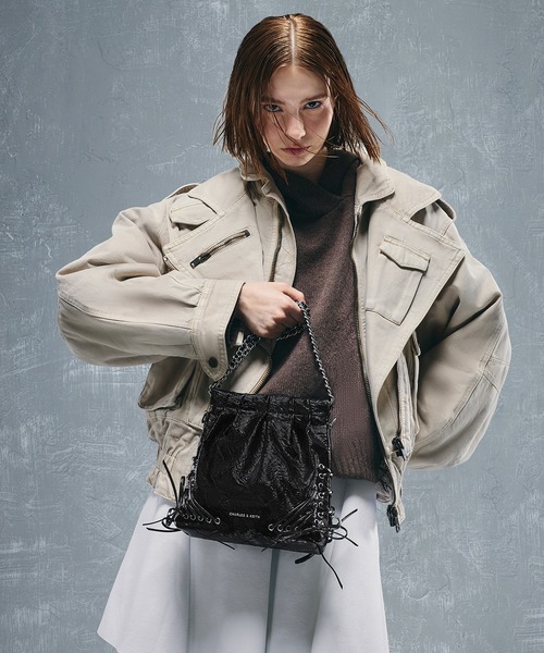 CHARLES ＆ KEITH デイバック リュック Duo ドゥオ グロメット