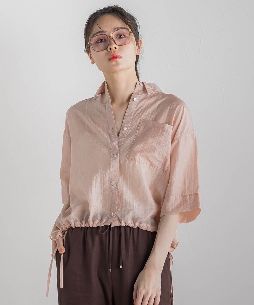 ブラウス シャツ シアーシャツ「手洗い可能」 レディース