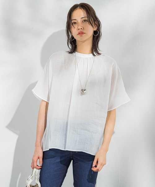 ロートレアモン（LAUTREAMONT）/【WEB限定】ラミーギャザーブラウス≪洗濯機で洗える≫ LAUTREAMONT（ロートレアモン） ブラウス シャツ 「WEB限定」ラミー