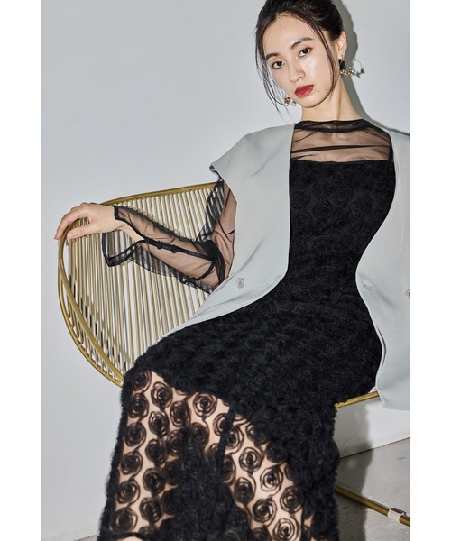 niana ローズレースドレス3点セット niana（ニアナ） ドレス ローズレースペンシルドレス 3点セット ベスト