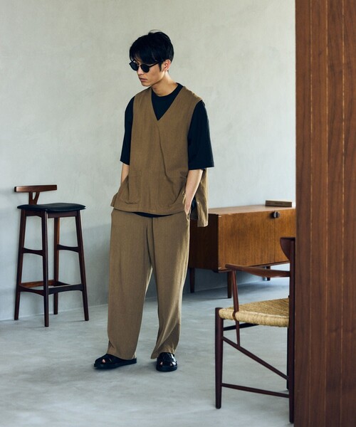 「FREAK'S STORE」 「KONECO」ノースリーブトップス MEDIUM ブラック メンズ