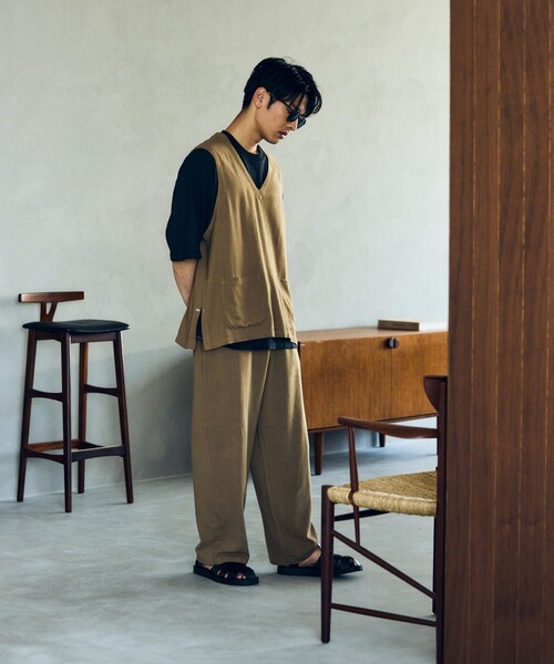 「FREAK'S STORE」 「KONECO」ノースリーブトップス MEDIUM ブラック メンズ