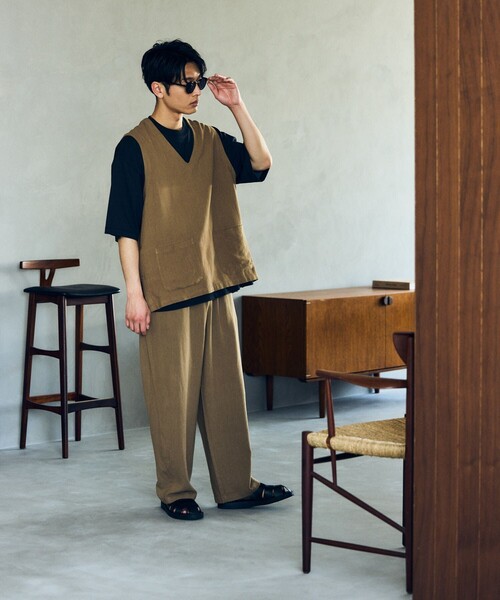 「FREAK'S STORE」 「KONECO」ノースリーブトップス MEDIUM ブラック メンズ