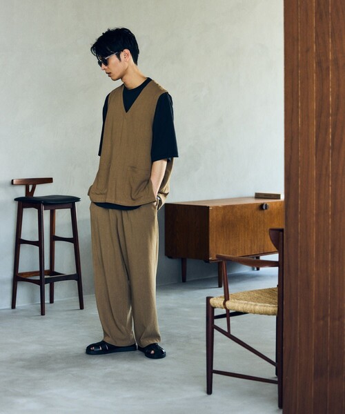 「FREAK'S STORE」 「KONECO」ノースリーブトップス MEDIUM ブラック メンズ