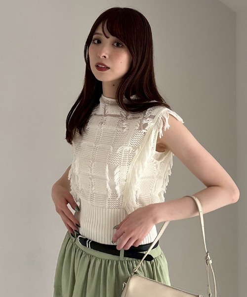 ニット　セーター　トップス ニット セーター メッシュニットトップス レディース : ZOZOTOWN