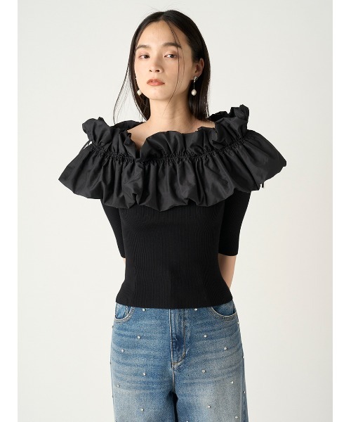 FRAY I.D（フレイ・アイディー） ニットパーカー FREE ブラック