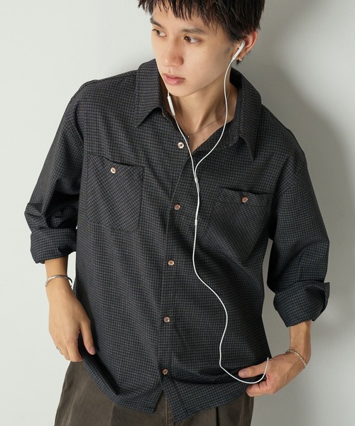 Adoon plain シャツ Long Sleeve Check Shirt / ロングスリーブ