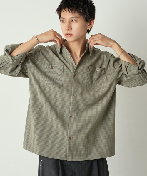 Adoon plain シャツ Long Sleeve Check Shirt / ロングスリーブ