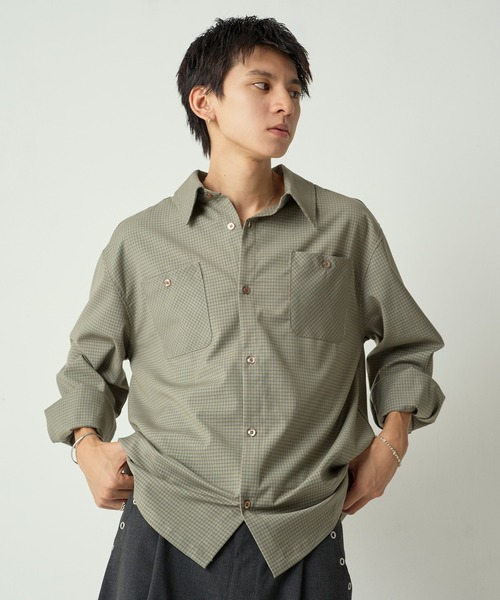 Adoon plain シャツ Long Sleeve Check Shirt / ロングスリーブ