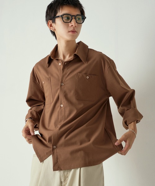 Adoon plain シャツ Long Sleeve Check Shirt / ロングスリーブ
