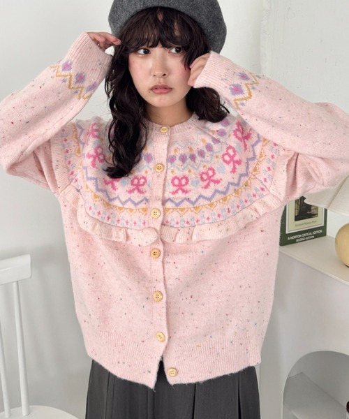 SOLLON.（ソルロン） カーディガン ラブリーリボンフリルカーディガン