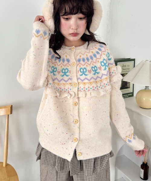 極美品♡ルネ♡裾フリルカーディガン 裾フリルニットカーディガン | Poppedin トップス