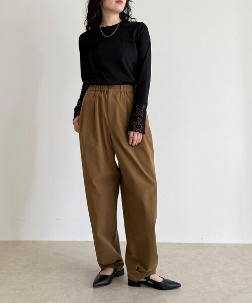 fredy emue tシャツ レーススリーブ衿フリルロンTシャツ レディース