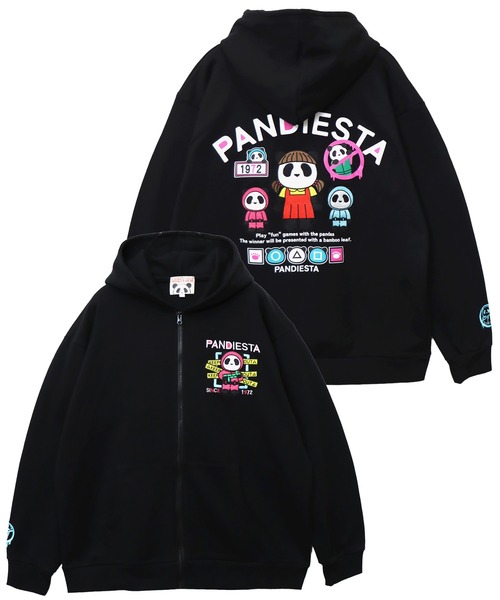 ぱーんだ ローリングパンダズ｜裏毛ビッグシルエットパーカー｜ユニセックス
