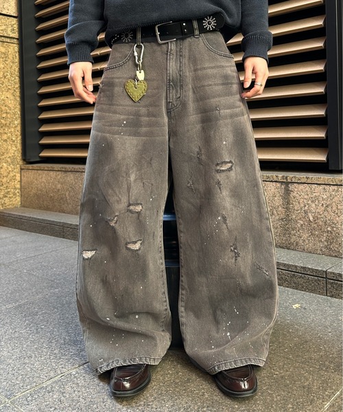 kutir（クティール） ワイドパンツ ジーンズ DIRTY DAMAGE BAGGY DENIM
