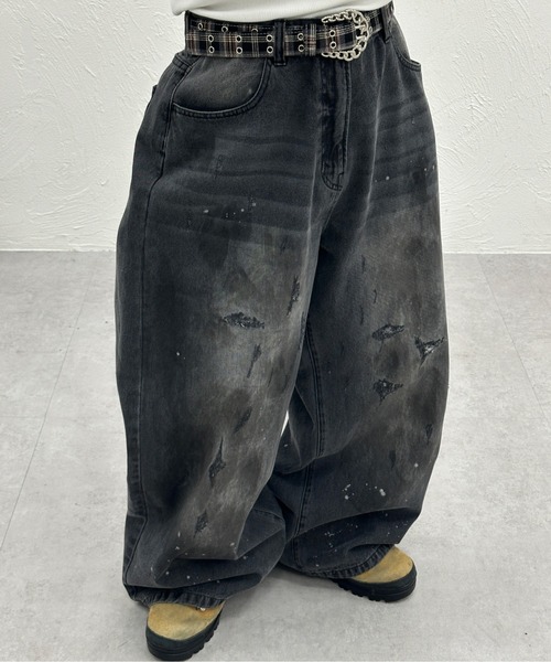 kutir（クティール） ワイドパンツ ジーンズ DIRTY DAMAGE BAGGY DENIM 