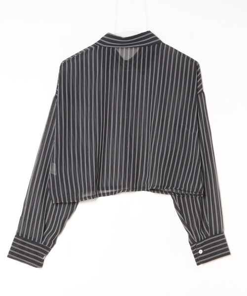 「DIAVEL」 ストライプ柄長袖シャツ - ブラック レディース_画像2