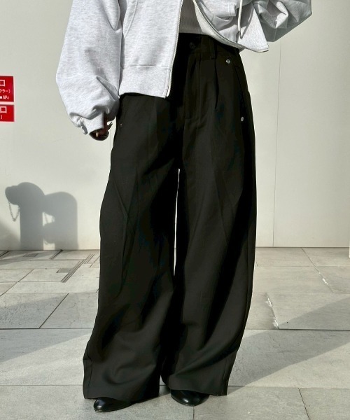 ワイドパンツ スラックス メンズ レディース : ZOZOTOWN Yahoo!店